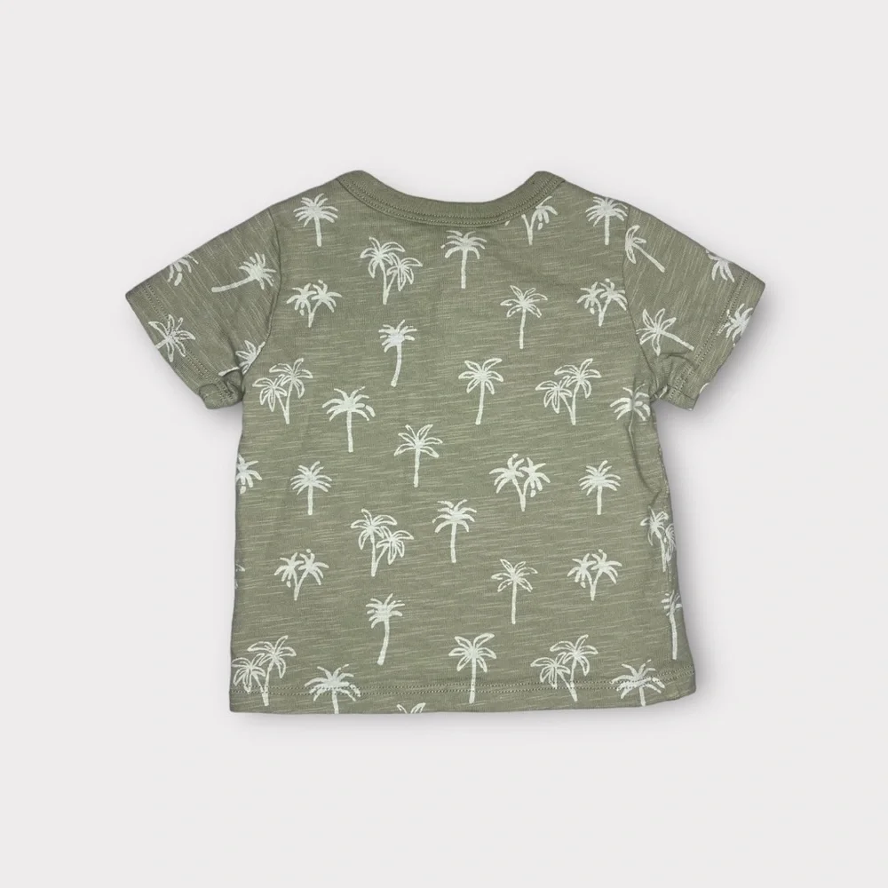 Little Co. By Lauren Conrad Palm Tree Pattern Pale Green Organic Shirt